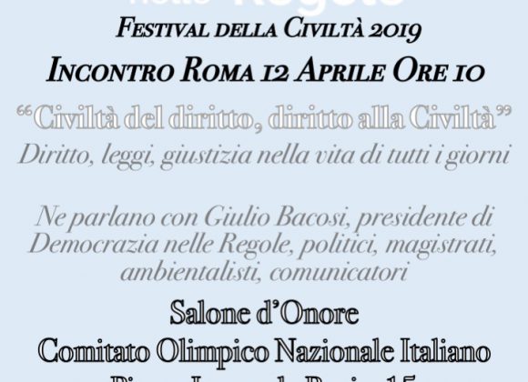 Festival della Civiltà 2019 – In diretta dal Salone d’Onore del CONI (Roma)